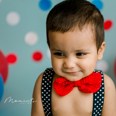 aStriped Tunisian Bow-Tie - Adjustable Tunisian Crochet Bow-Tie